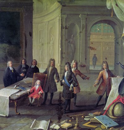 Leçon donnée au jeune Louis XV (1710-1774) - French School
